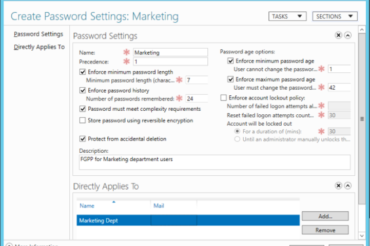 Imanami – Password Granularity