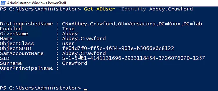 Get-ADUser Extended Properties 