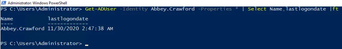 Get-ADUser Last Logon