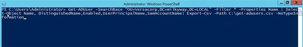 Export Ad users to CSV file via Get-AdUser