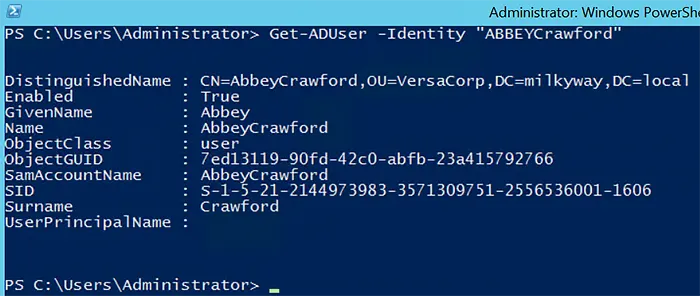 Get-ADUser-Identity Parameter