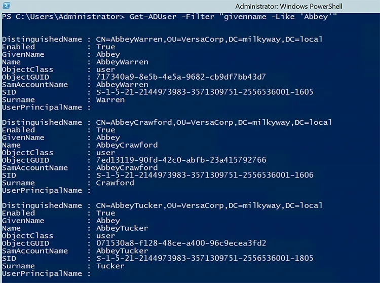 Get-AdUser-Filter Parameter