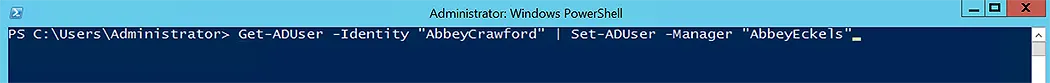 Set the Manager Property via Set-ADUser