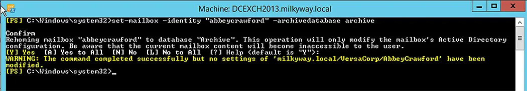 Set Up an Archive Database for a Mailbox