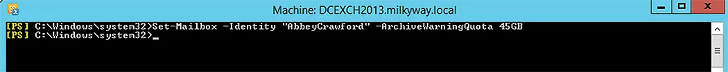 Set Archive Warning Quota for a Mailbox