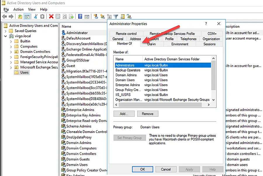 Using the Active Directory Users and Computers Console to Find Group Memberships