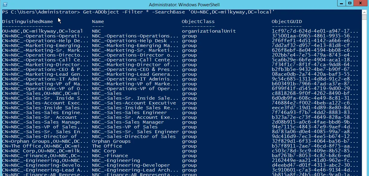 Get AD Objects from a Specific OU (SearchBase)