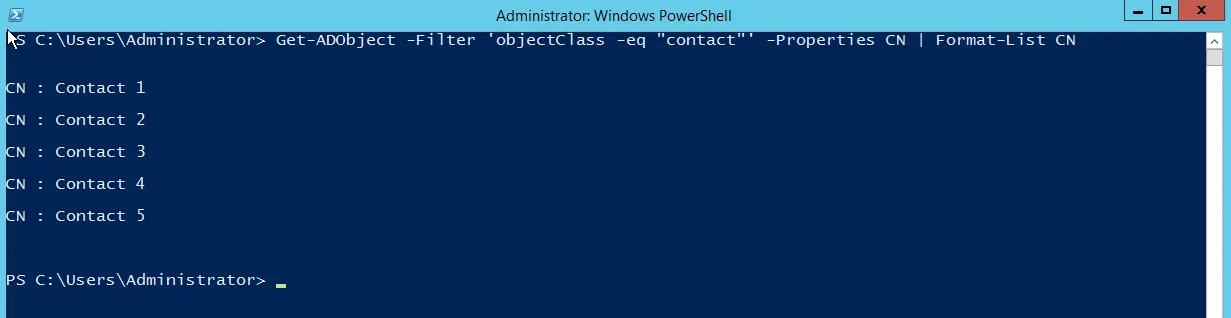 Find Active Directory Contacts (Filter)
