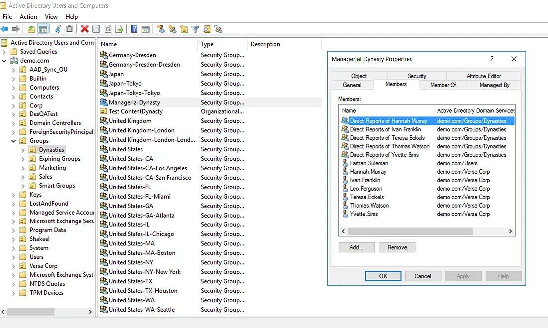 Nesting Active Directory Dynamic Groups