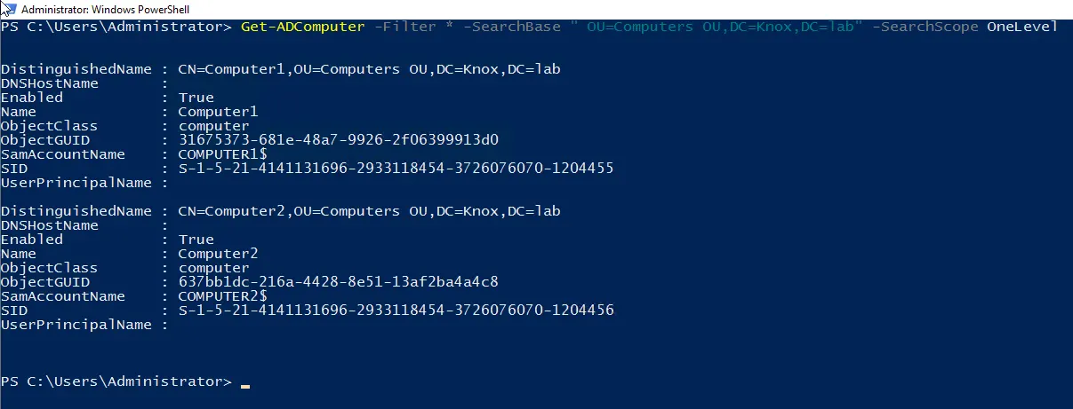 Searching Computer Objects in Child OUs (SearchSvope)
