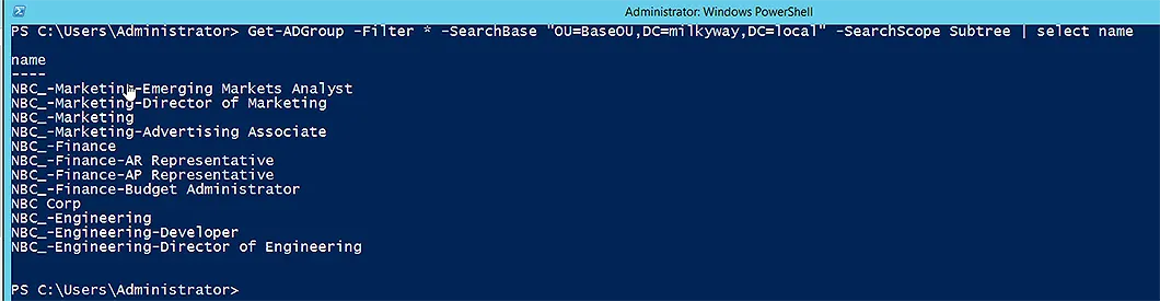 Search Groups Based on an OU and Sub-OUs