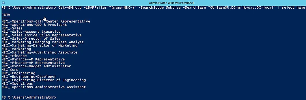 Search Groups using LDAPFilter