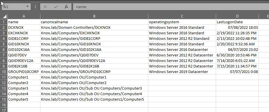 Export the Desired Properties