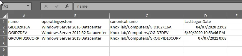Export Enabled and Disabled Computers