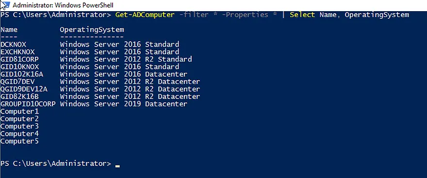 Get Computer Objects based on Operating System