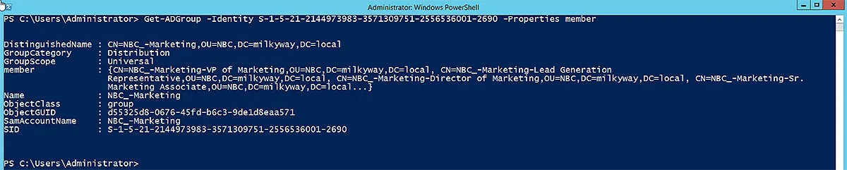 Search a Group by SID (Security Identifier)