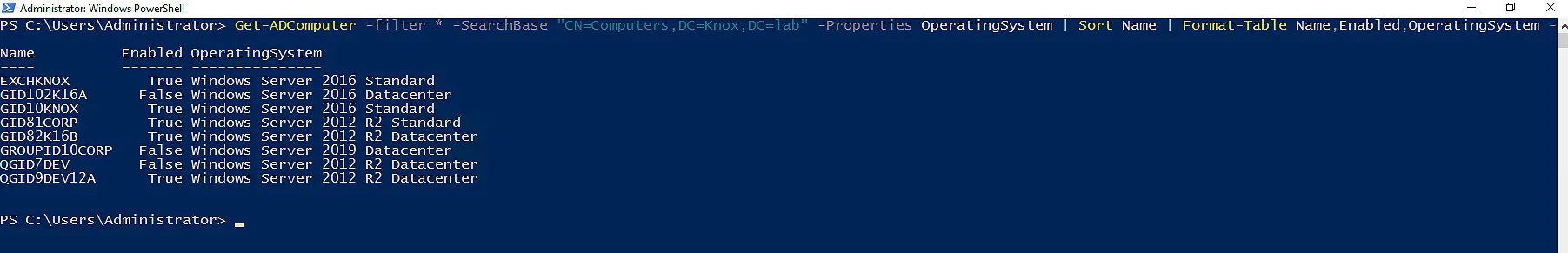 Get Computer Objects based on Operating System