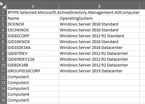 Get Computer Objects based on Operating System