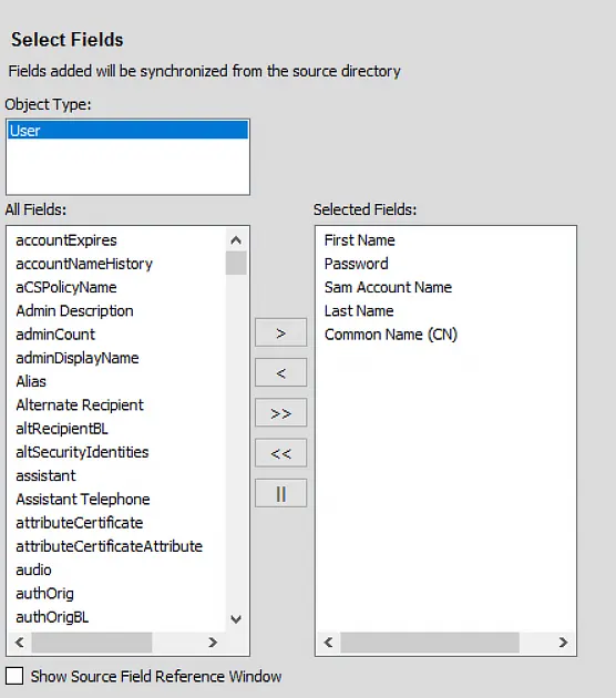 GroupID Synchronize Interface to Select Fields for User Creation