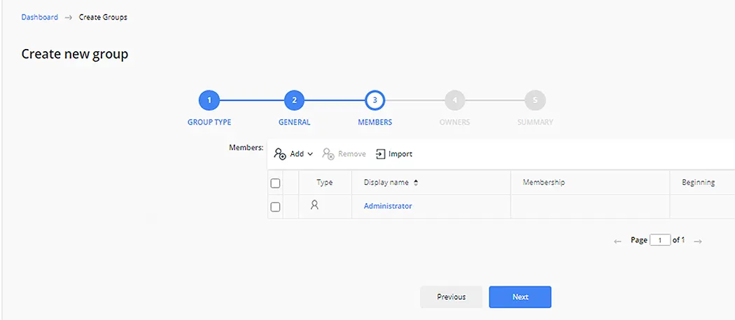 Create a Group using the Self-Service Portal