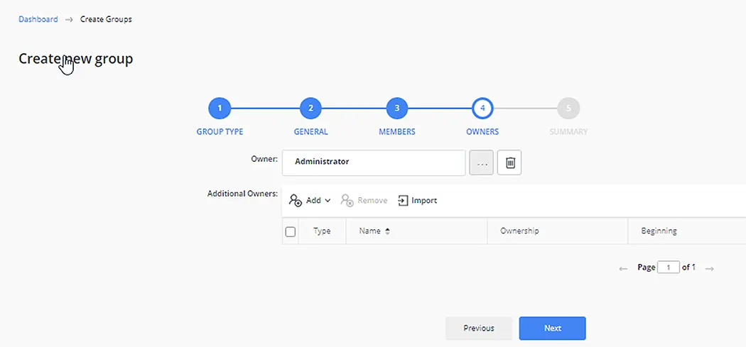 Create a Group using the Self-Service Portal