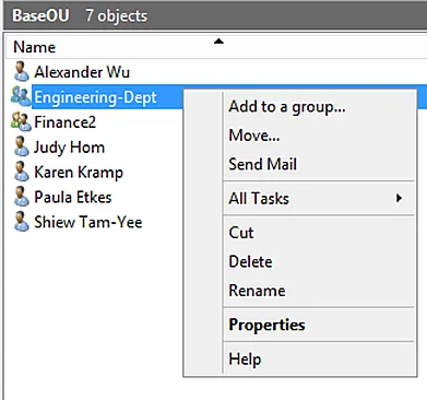 Other Options on the Context Menu