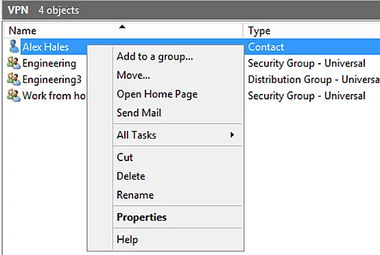 Other Options on the Context Menu