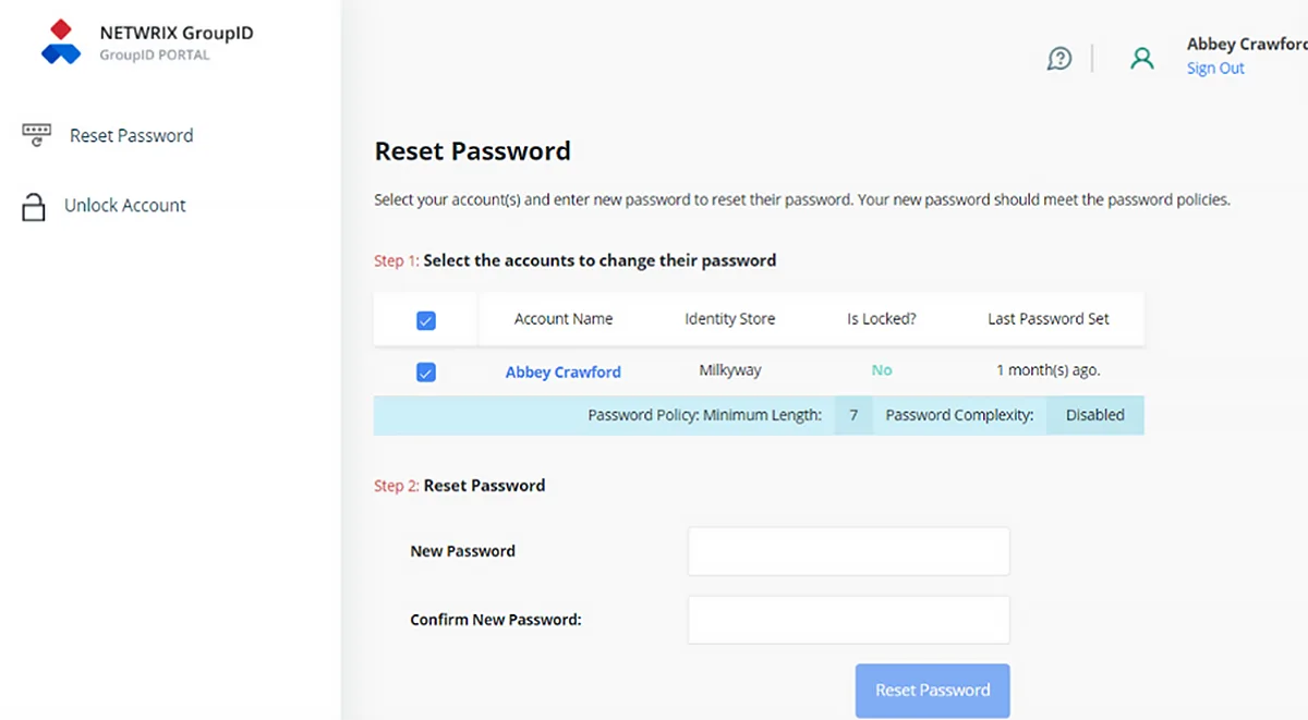 How to Reset Password in Active Directory via Netwrix GroupID