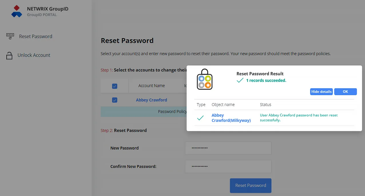 How to Reset Password in Active Directory via Netwrix GroupID